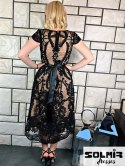 Sukienka LEA czerń z beżem