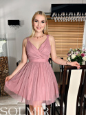 Sukienka DONNA mini pudrowy róż