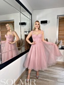 Sukienka BALERINA MIDI pudrowy róż