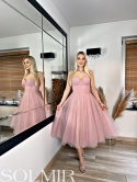 Sukienka BALERINA MIDI pudrowy róż