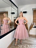 Sukienka BALERINA MIDI pudrowy róż