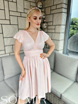 Sukienka NINNA pudrowy róż połysk