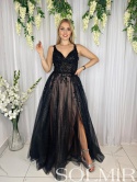 Sukienka PARADISE czerń z pudrowym różem Sukienka PARADISE czerń z pudrowym różem