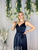 Sukienka MARIANNA satyna granat