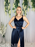 Sukienka MARIANNA satyna granat