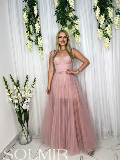 Sukienka BALERINA MAXI pudrowy róż Sukienka BALERINA MAXI pudrowy róż