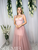 Sukienka BALERINA MAXI pudrowy róż