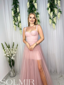 Sukienka BALERINA MAXI pudrowy róż