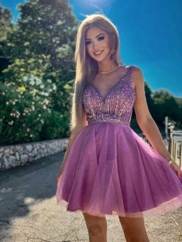 Sukienka MAYBA MINI wrzosowy róż