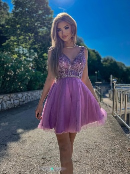 Sukienka MAYBA MINI wrzosowy róż