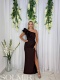 Sukienka FLEUR MAXI czekolada
