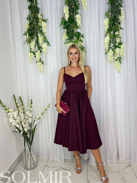 Sukienka MANDY wiśniowe bordo