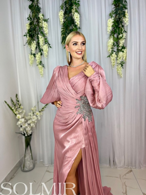 Sukienka premium SAWAJA pudrowy róż Sukienka premium SAWAJA pudrowy róż