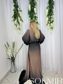 Sukienka premium SINEM ombre brąz z czernią