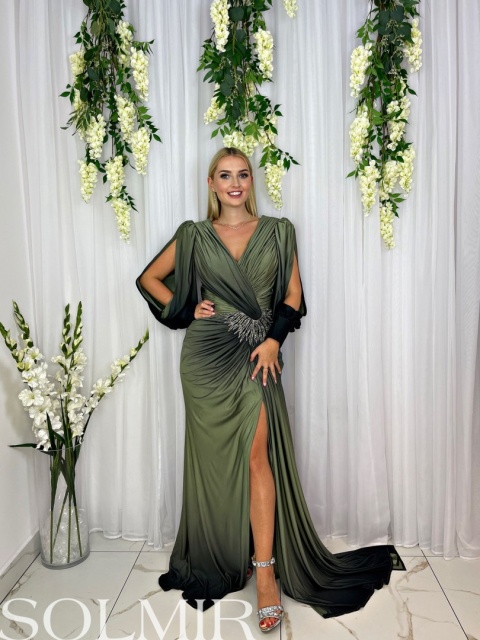 Sukienka premium SINEM ombre zieleń z czernią Sukienka premium SINEM ombre zieleń z czernią