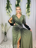 Sukienka premium SINEM ombre zieleń z czernią