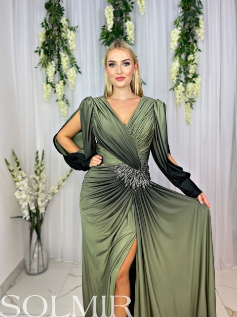 Sukienka premium SINEM ombre zieleń z czernią Sukienka premium SINEM ombre zieleń z czernią