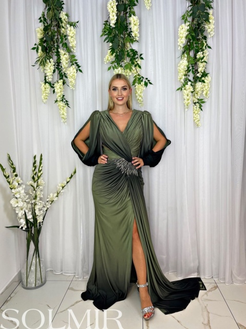 Sukienka premium SINEM ombre zieleń z czernią Sukienka premium SINEM ombre zieleń z czernią