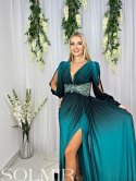 Sukienka premium WILDIA ombre turkus z czernią