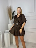 Kombinezon ALEXANDRO MINI satyna czekolada Kombinezon ALEXANDRO MINI satyna czekolada