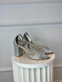 Sandały na słupku PARTY srebro Sandały na słupku PARTY srebro