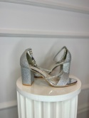 Sandały na słupku PARTY srebro Sandały na słupku PARTY srebro