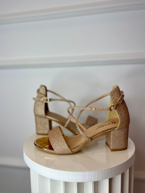 Sandały na słupku FLORIDA różowe złoto Sandały na słupku FLORIDA różowe złoto