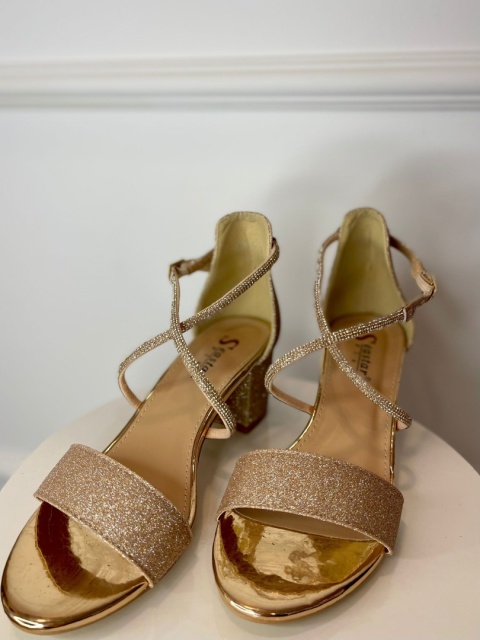 Sandały na słupku FLORIDA różowe złoto Sandały na słupku FLORIDA różowe złoto