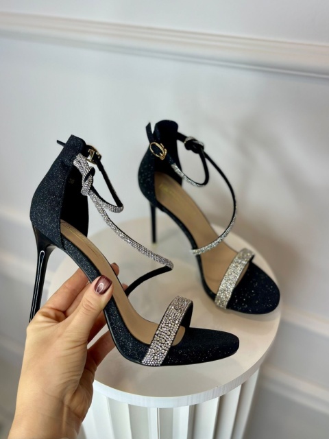 Sandały na szpilce MEX czerń Sandały na szpilce MEX czerń