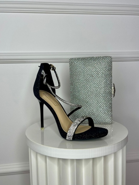 Sandały na szpilce MEX czerń Sandały na szpilce MEX czerń