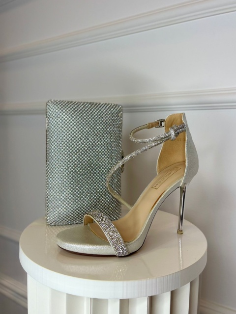 Sandały na szpilce MEX srebro Sandały na szpilce MEX srebro