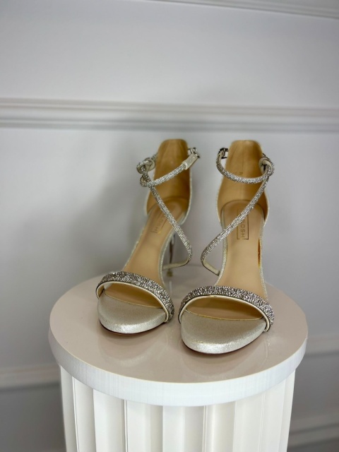 Sandały na szpilce MEX srebro Sandały na szpilce MEX srebro