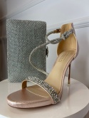 Sandały na szpilce MEX różowe srebro Sandały na szpilce MEX różowe srebro