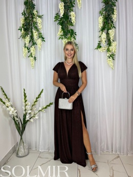 Sukienka GABRIELLA brąz/czekolada