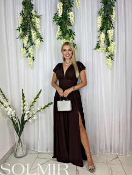 Sukienka GABRIELLA brąz/czekolada