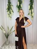 Sukienka GABRIELLA brąz/czekolada