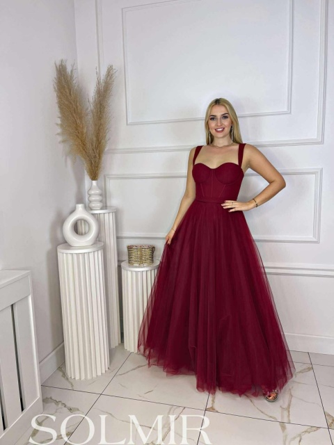 Sukienka BALERINA MAXI bordo