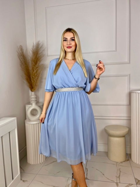 Sukienka PATRYCJA MIDI błękit