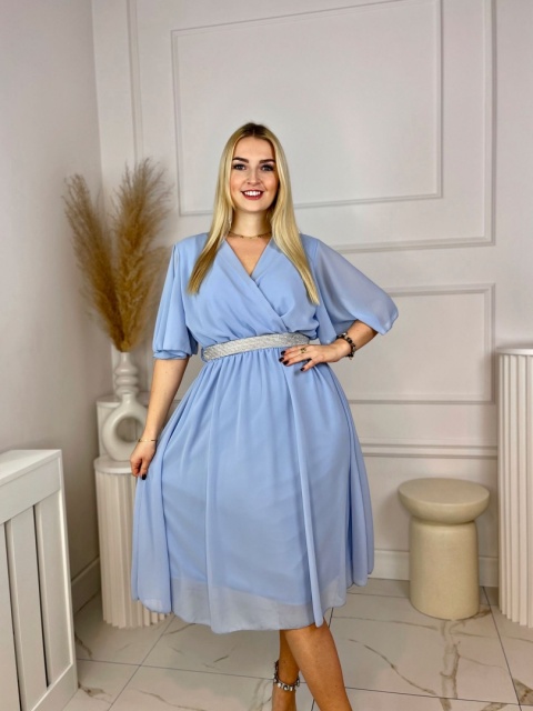 Sukienka PATRYCJA MIDI błękit