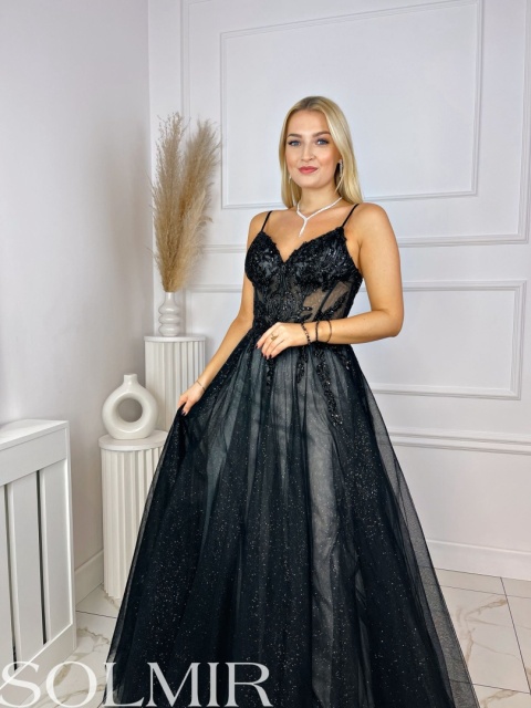 Sukienka PRADA czerń ze srebrem