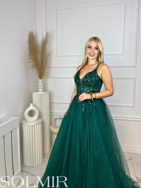 Sukienka INESKA butelkowa zieleń