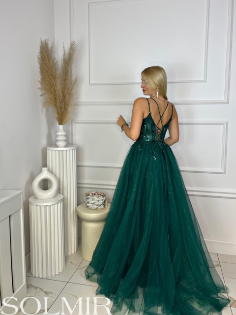 Sukienka INESKA butelkowa zieleń