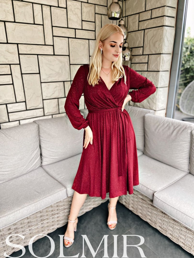 Sukienk SALMA MIDI bordo Sukienk SALMA MIDI bordo