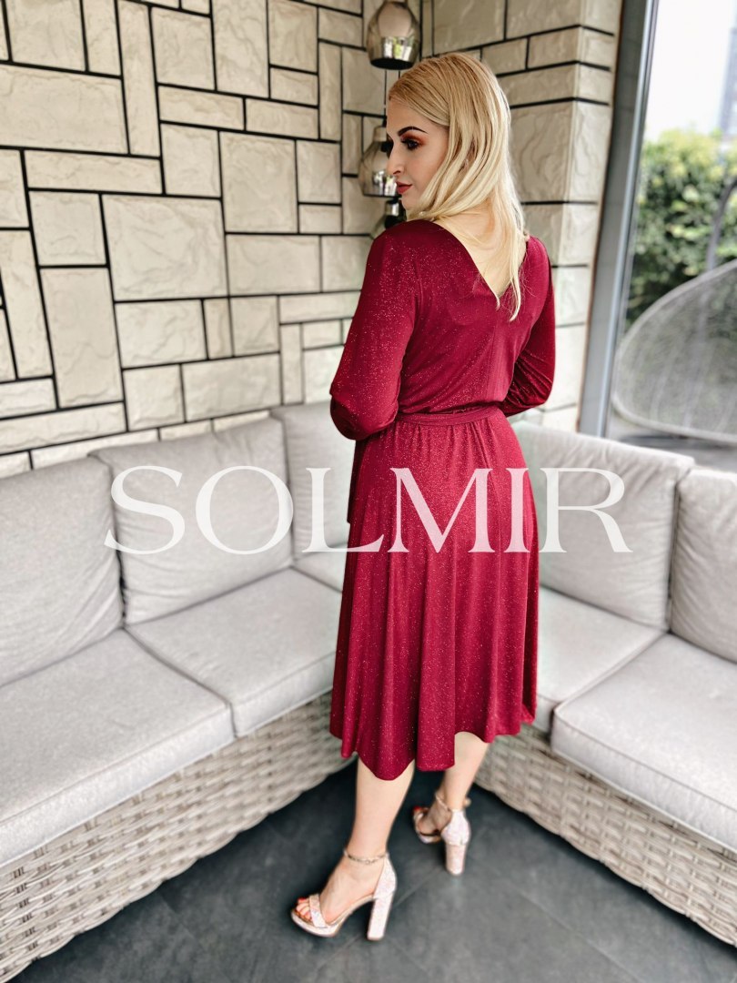 Sukienk SALMA MIDI bordo Sukienk SALMA MIDI bordo