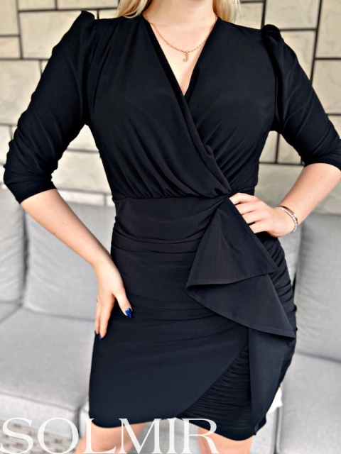 Sukienka CLARIE BIS czerń satynowa