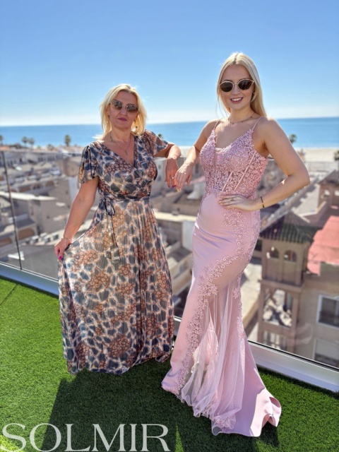 Sukienka BONDA pudrowy róż