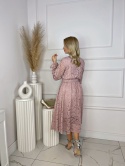 Sukienka GABI koronka pudrowy róż