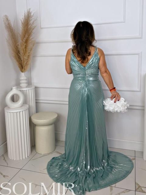 Sukienka premium ROCHER szałwia/mięta