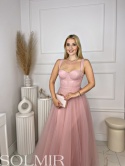 Sukienka BALERINA MAXI pudrowy róż