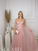 Sukienka BALERINA MAXI pudrowy róż